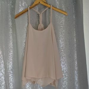 Handkerchief style, braided tank blouse